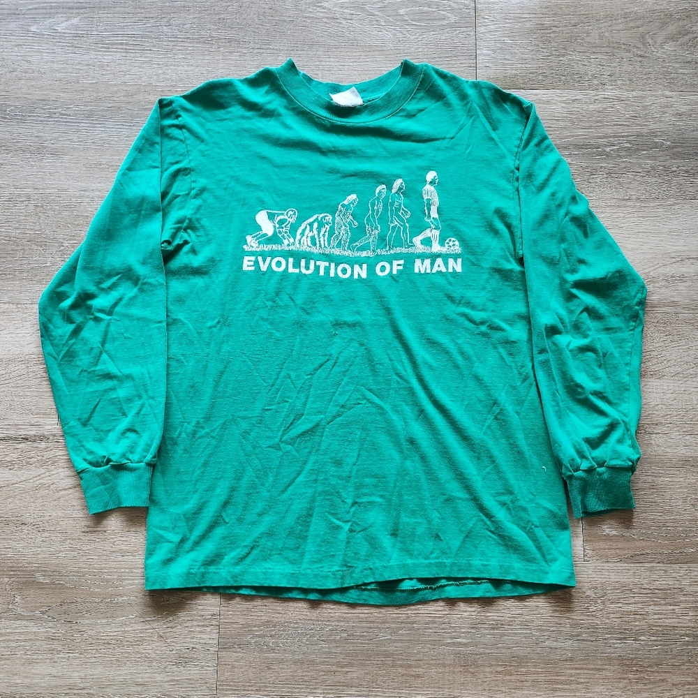 90s Evolution Of Man Soccer Football Long Sleeve Tshirt
